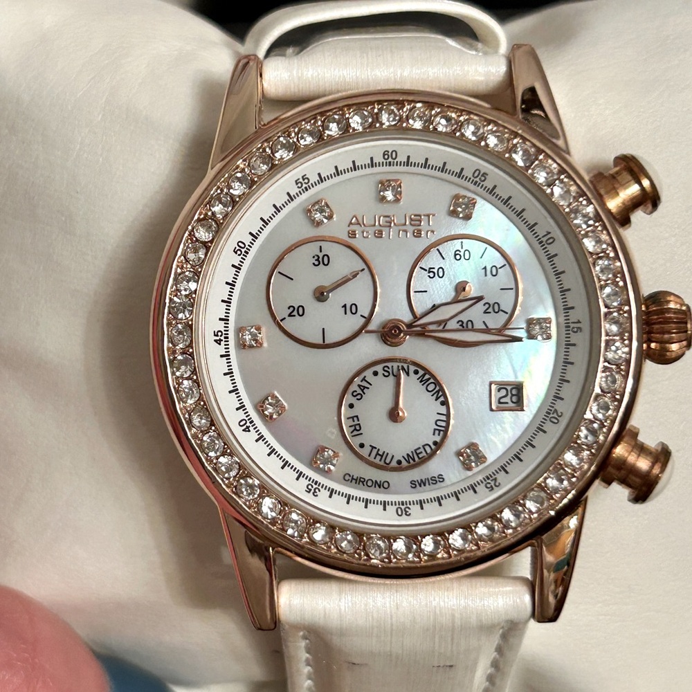 Women's August Steiner Leather Strap Watch